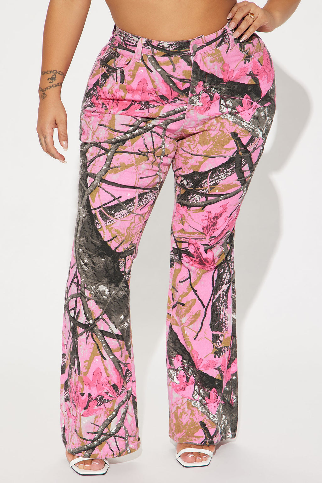 Open Season Stretch Flare Jeans - Hot Pink