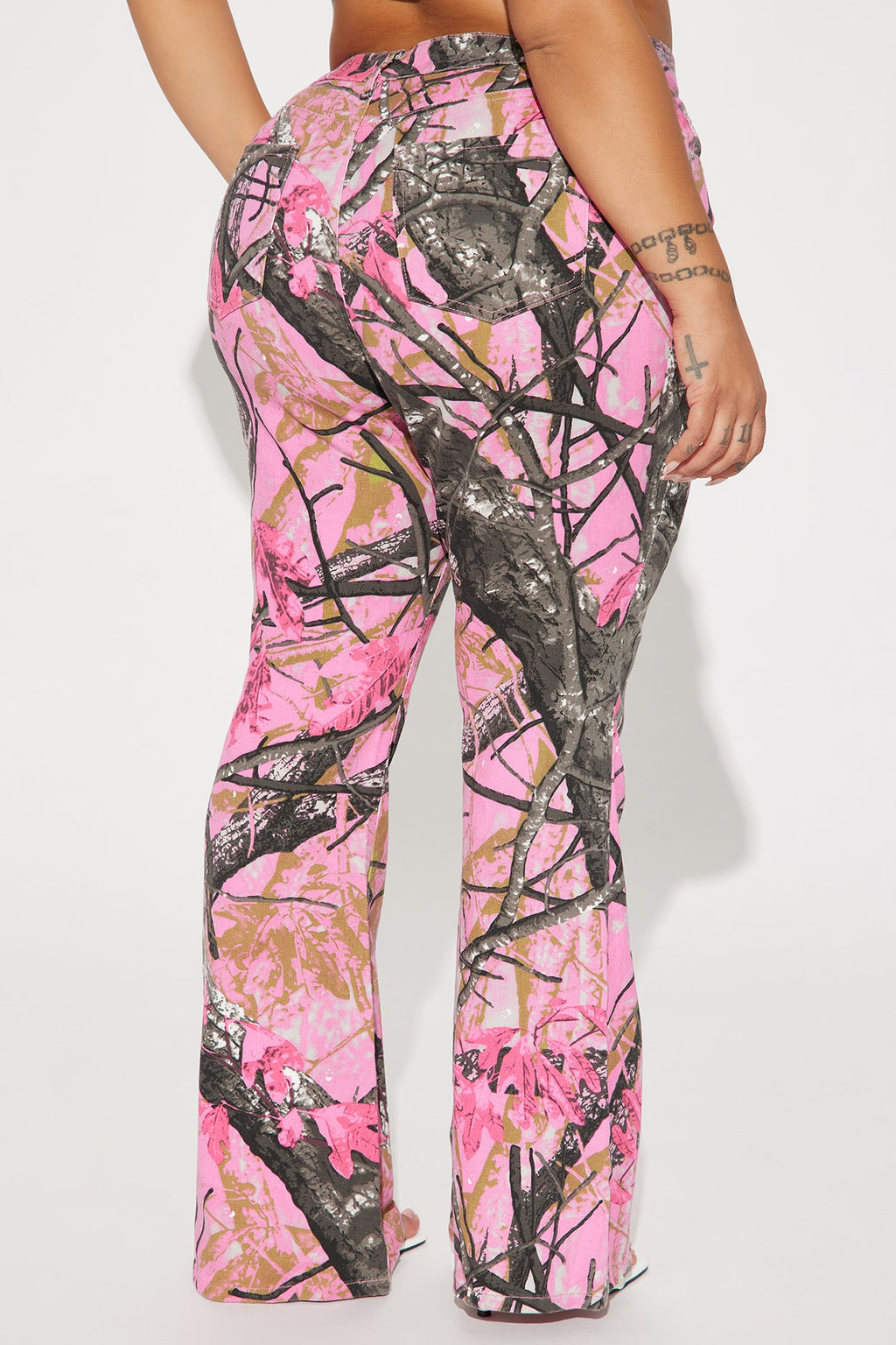 Open Season Stretch Flare Jeans - Hot Pink