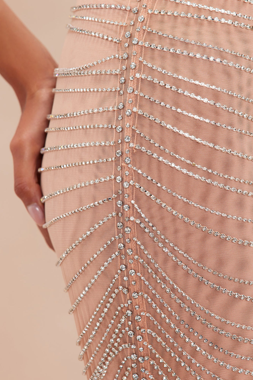 Zariah Embellished Pant - Nude