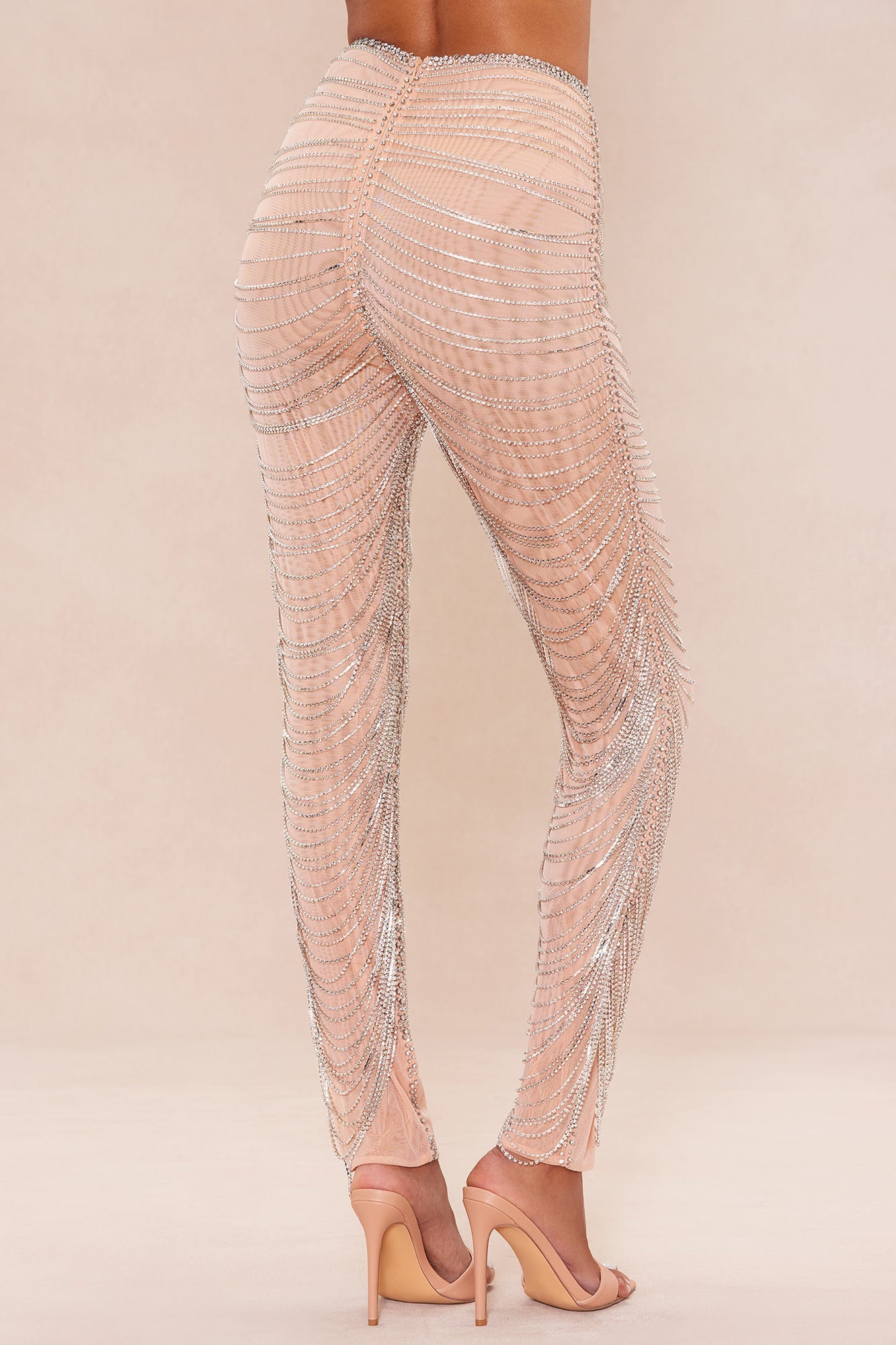 Zariah Embellished Pant - Nude