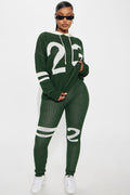 Playing The Game Sweater Legging Set - Hunter
