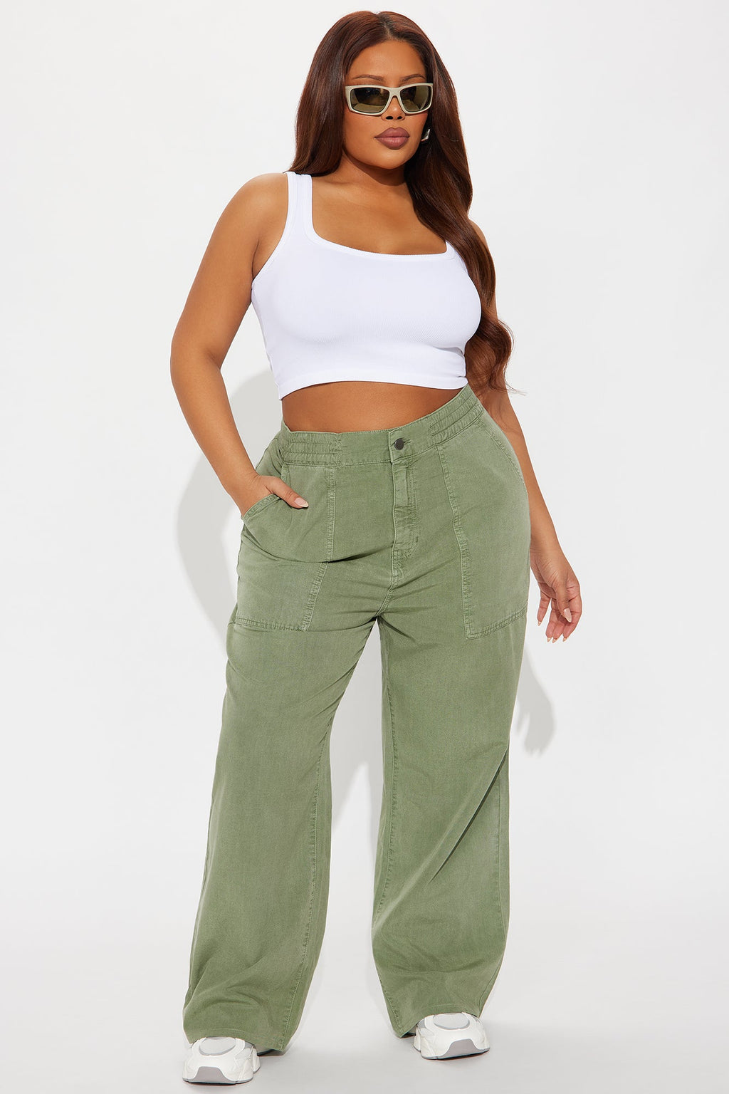 Daphne Cuffed Pant - Olive