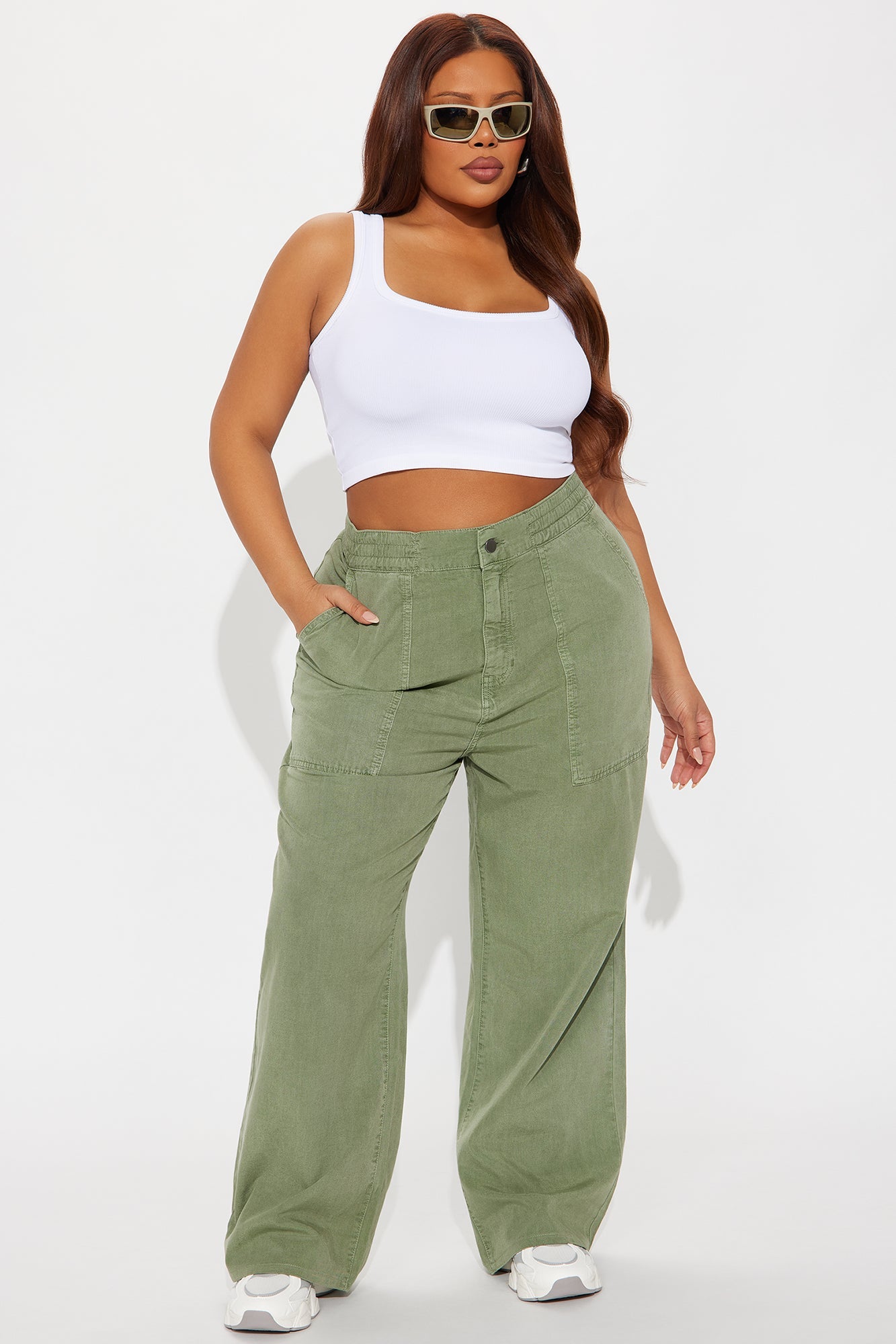 Daphne Cuffed Pant - Olive