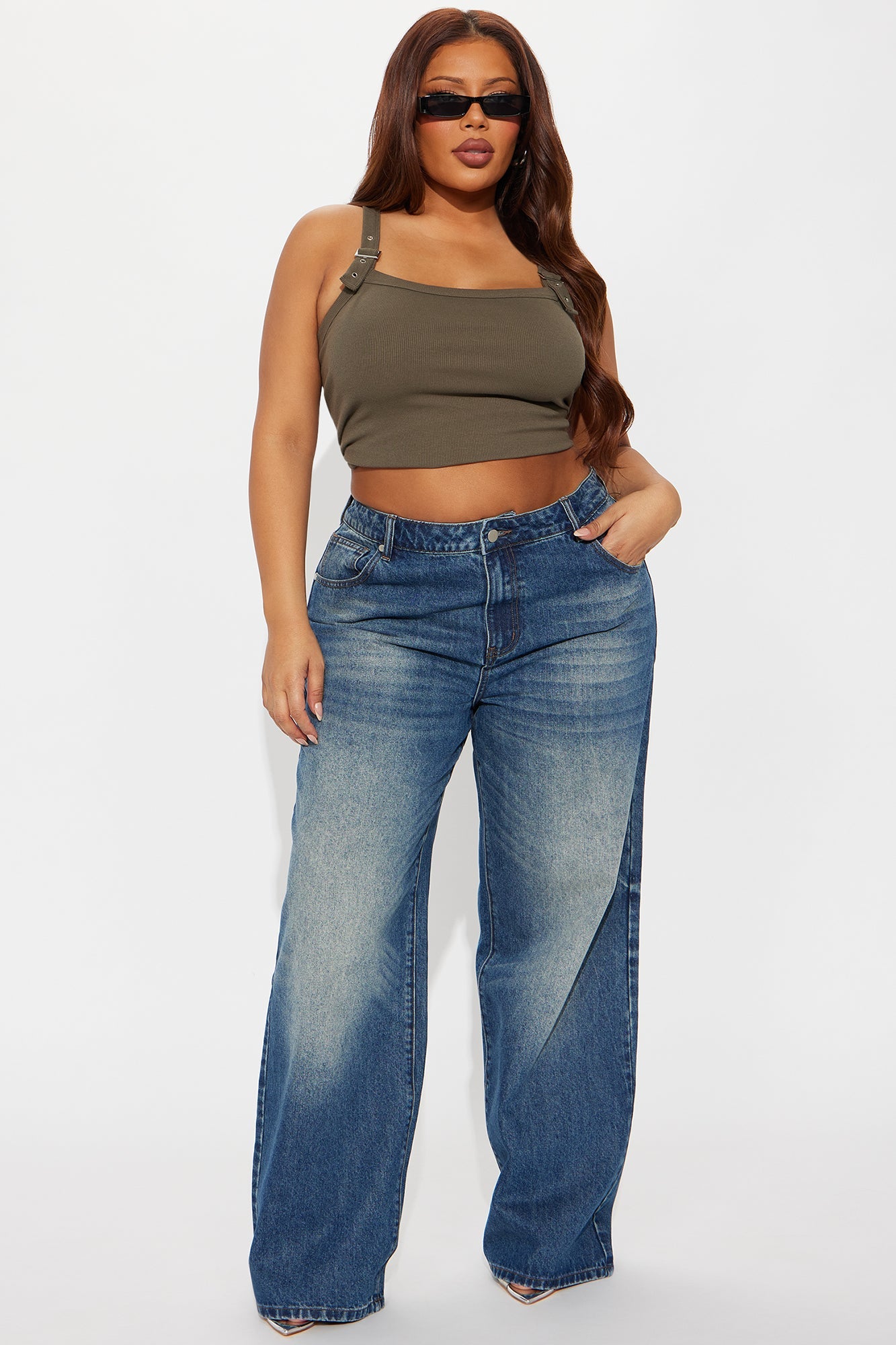 Comfort Zone Wide Leg Jeans - Dark Wash