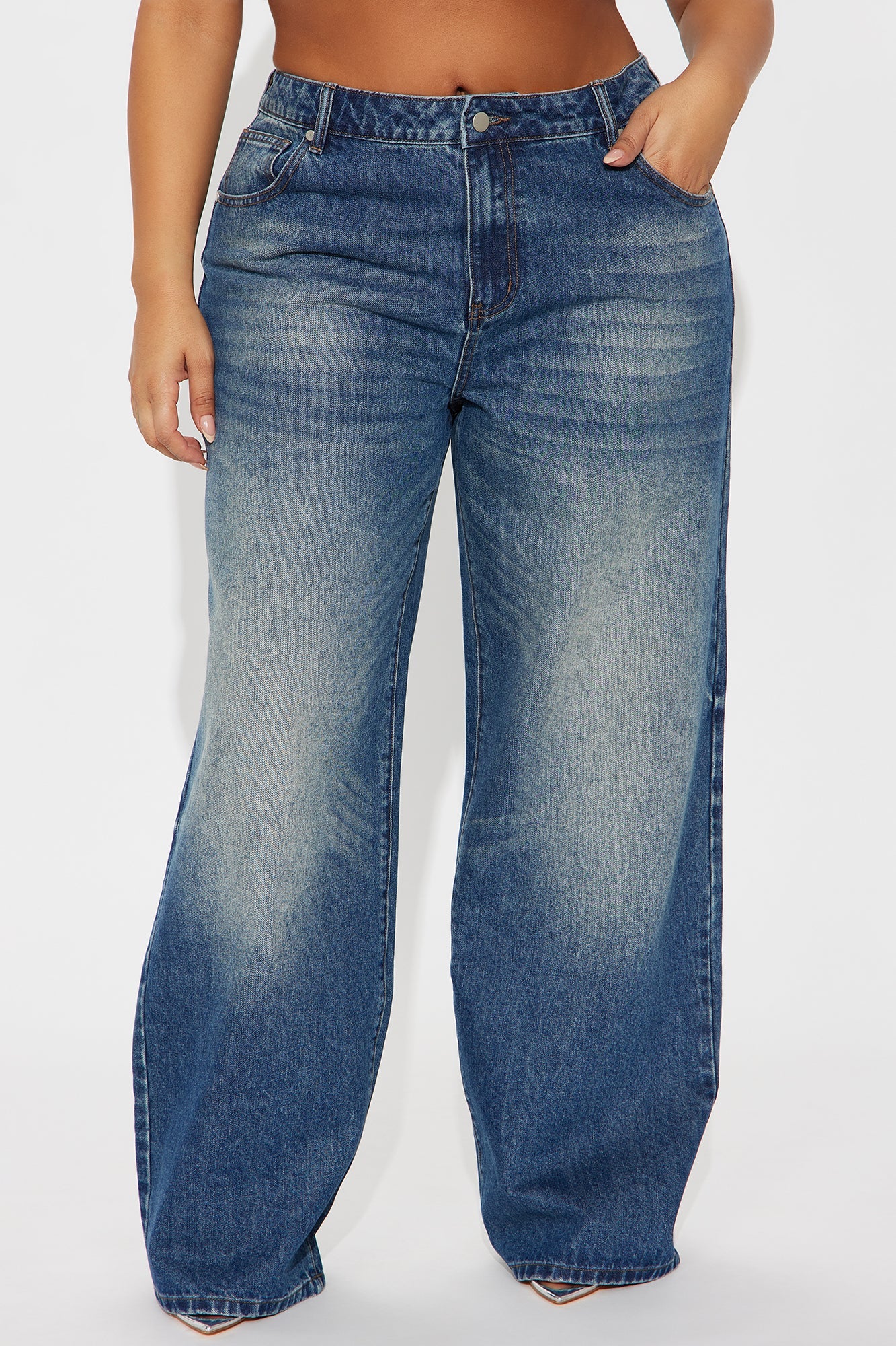 Comfort Zone Wide Leg Jeans - Dark Wash