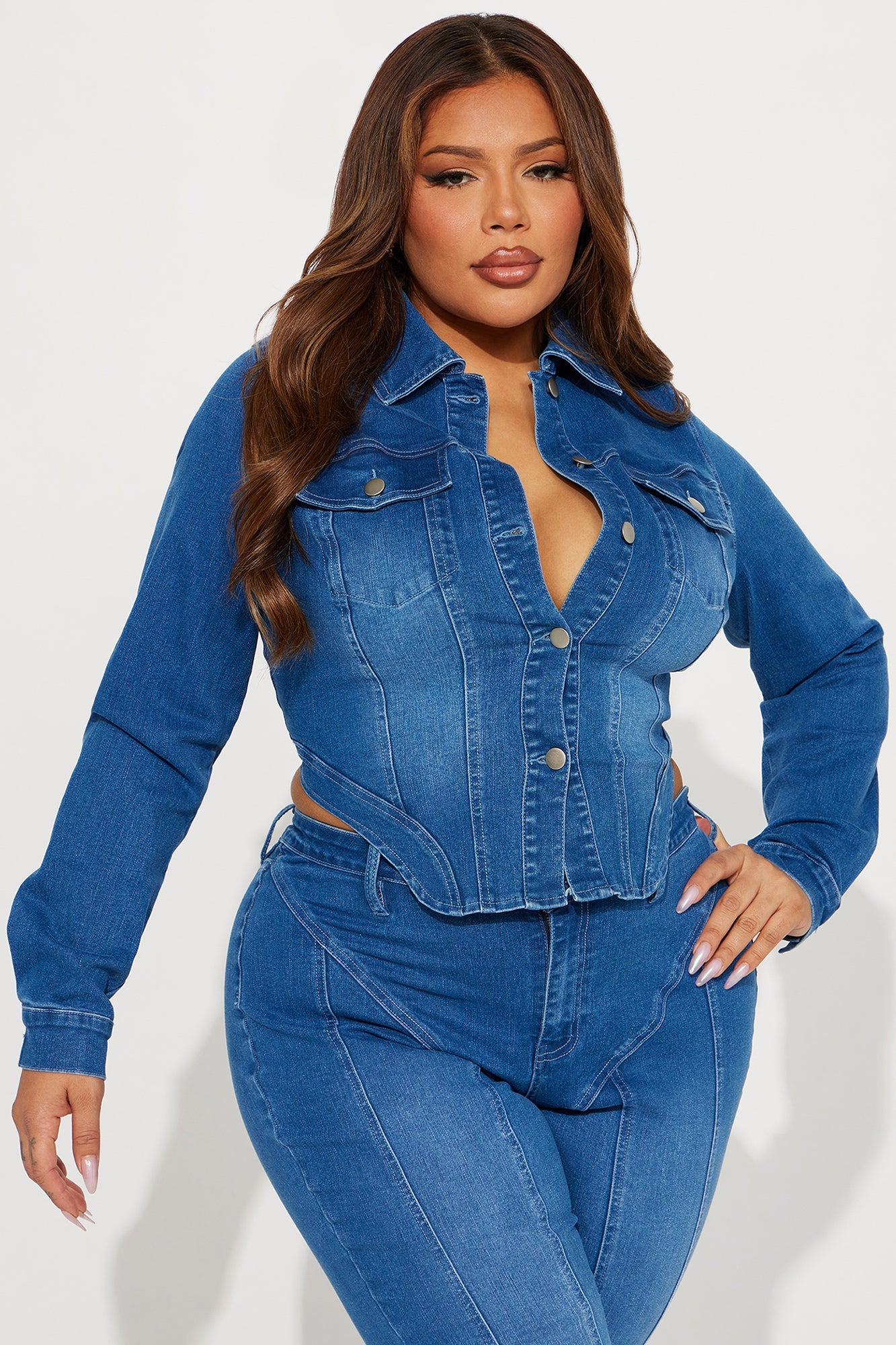 Maison Stretch Denim Trucker Jacket - Dark Wash