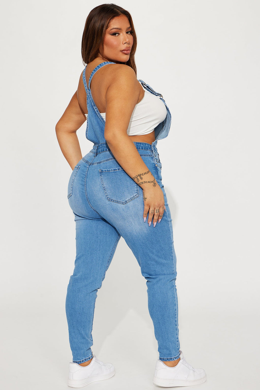 Always Petty Skinny Stretch Denim Overalls - Light Wash