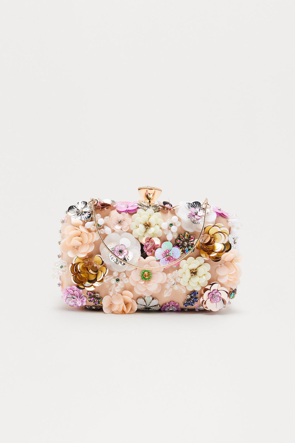 Made With Love Floral Clutch - Nude/combo