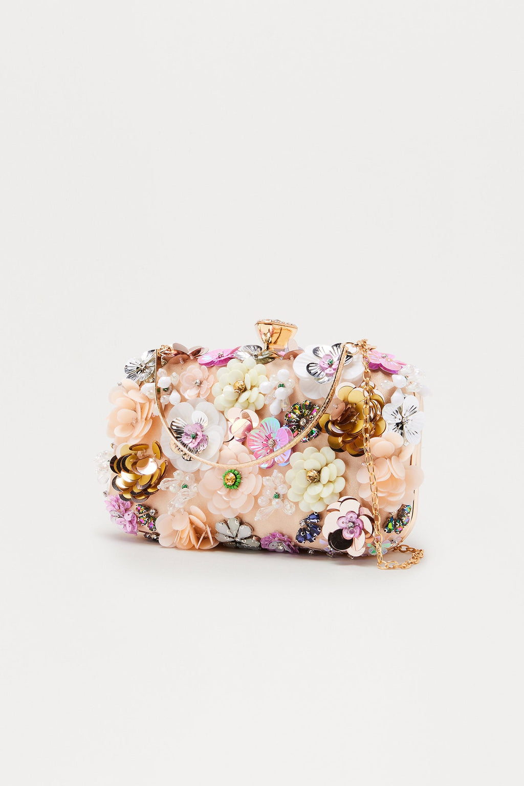 Made With Love Floral Clutch - Nude/combo