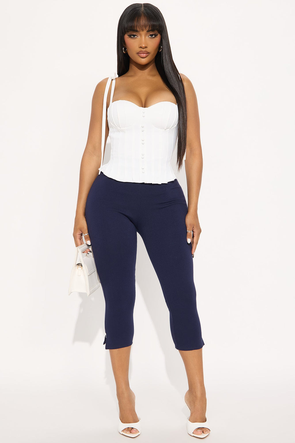 Take A Bow Capri Legging - Navy