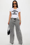 Zora Acid Wash Wide Leg Jeans - Acid Wash Grey