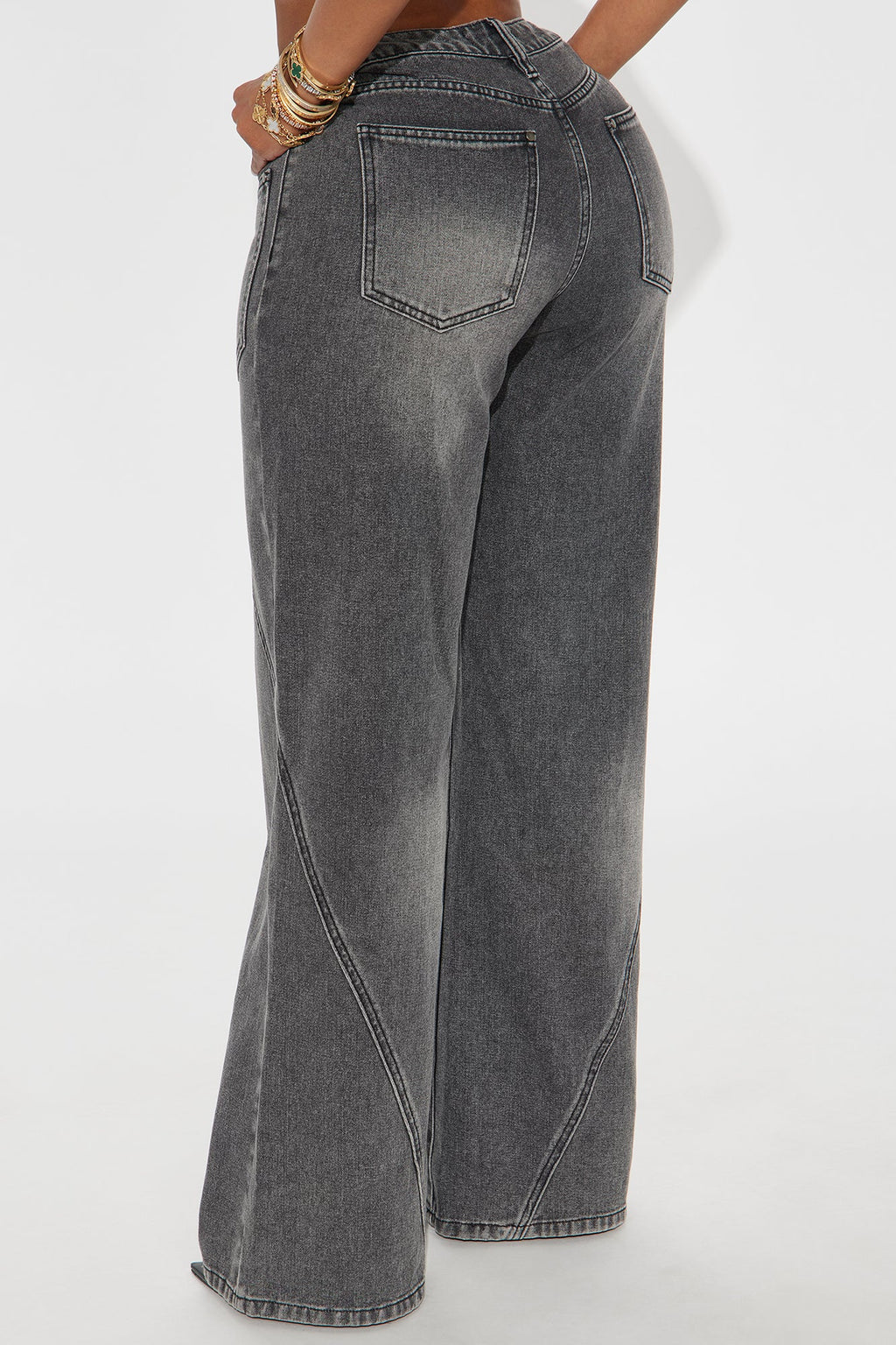 Forget Me Not Wide Leg Jeans - Black Wash