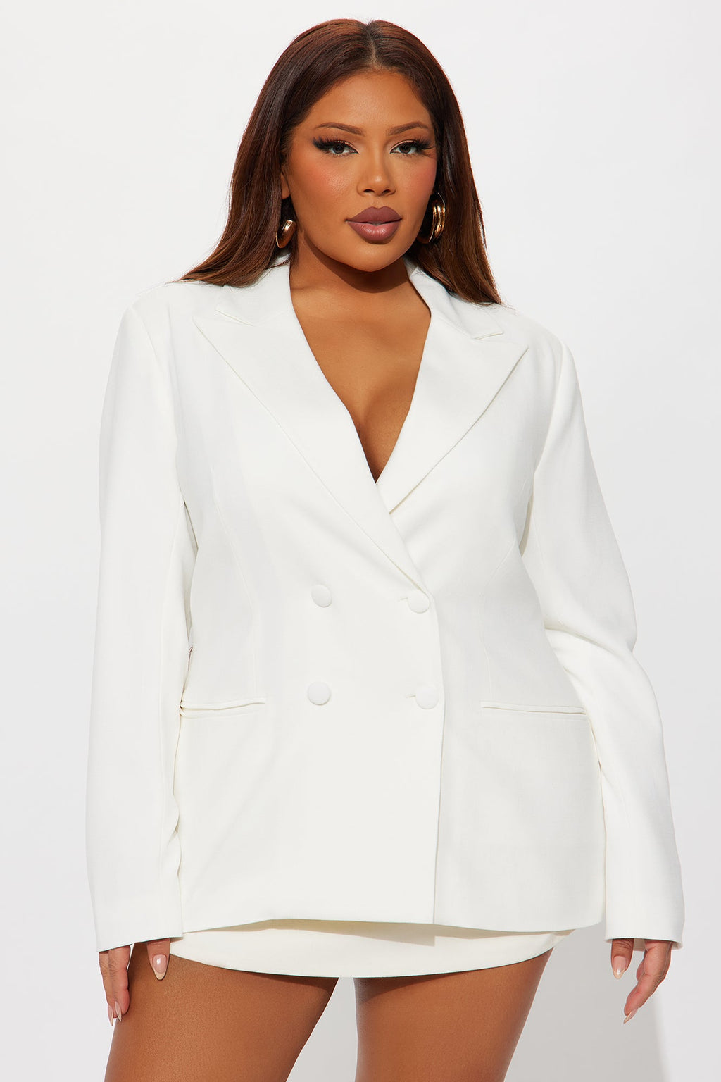 Anya Double Breasted Blazer - White
