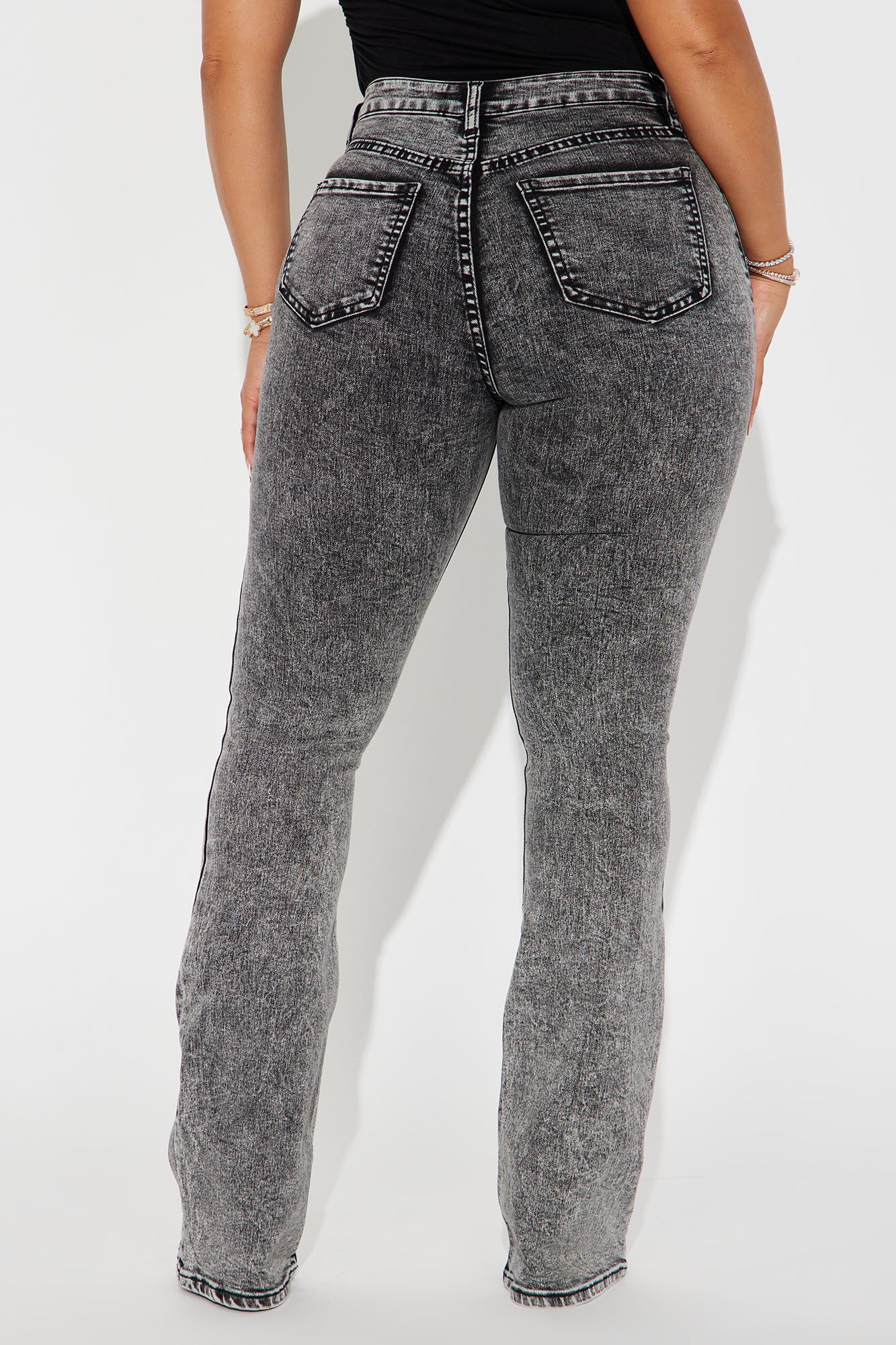 Flex Game Soft Stretch Bootcut Jeans - Acid Wash Black