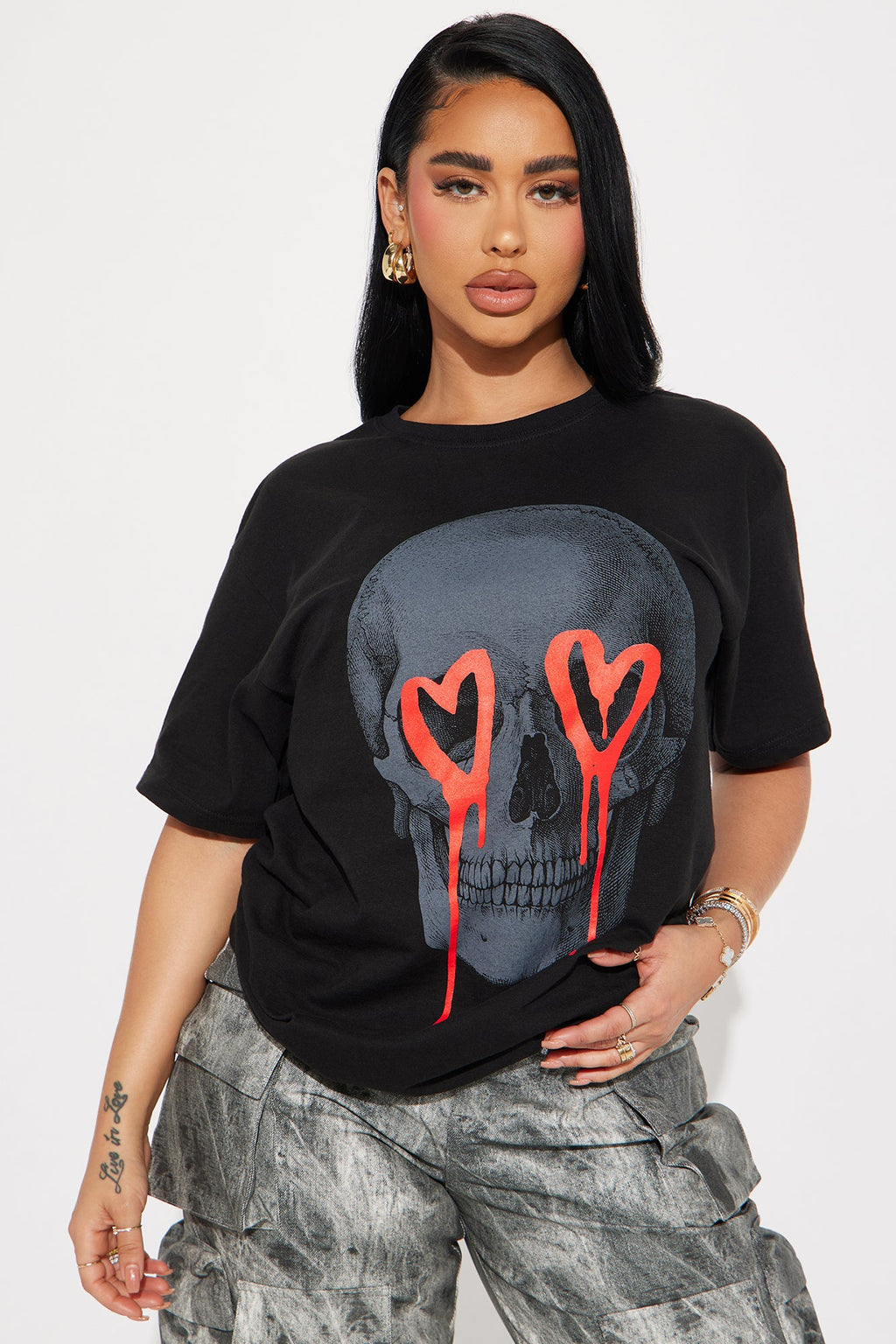 Eternal Love Skull Tshirt - Black