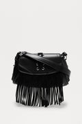 No Stylist Fringe Shoulder Bag - Black