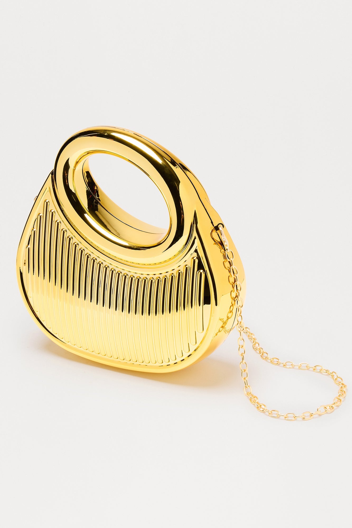 Take Note Hard Case Clutch - Gold