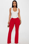Zulema Crepe Flare Pant - Red