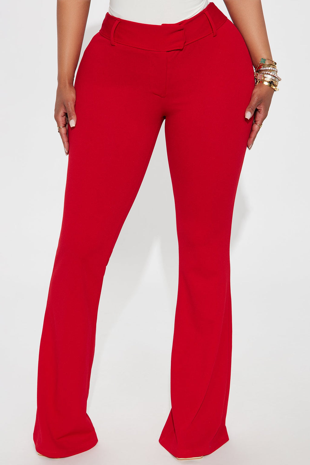 Zulema Crepe Flare Pant - Red