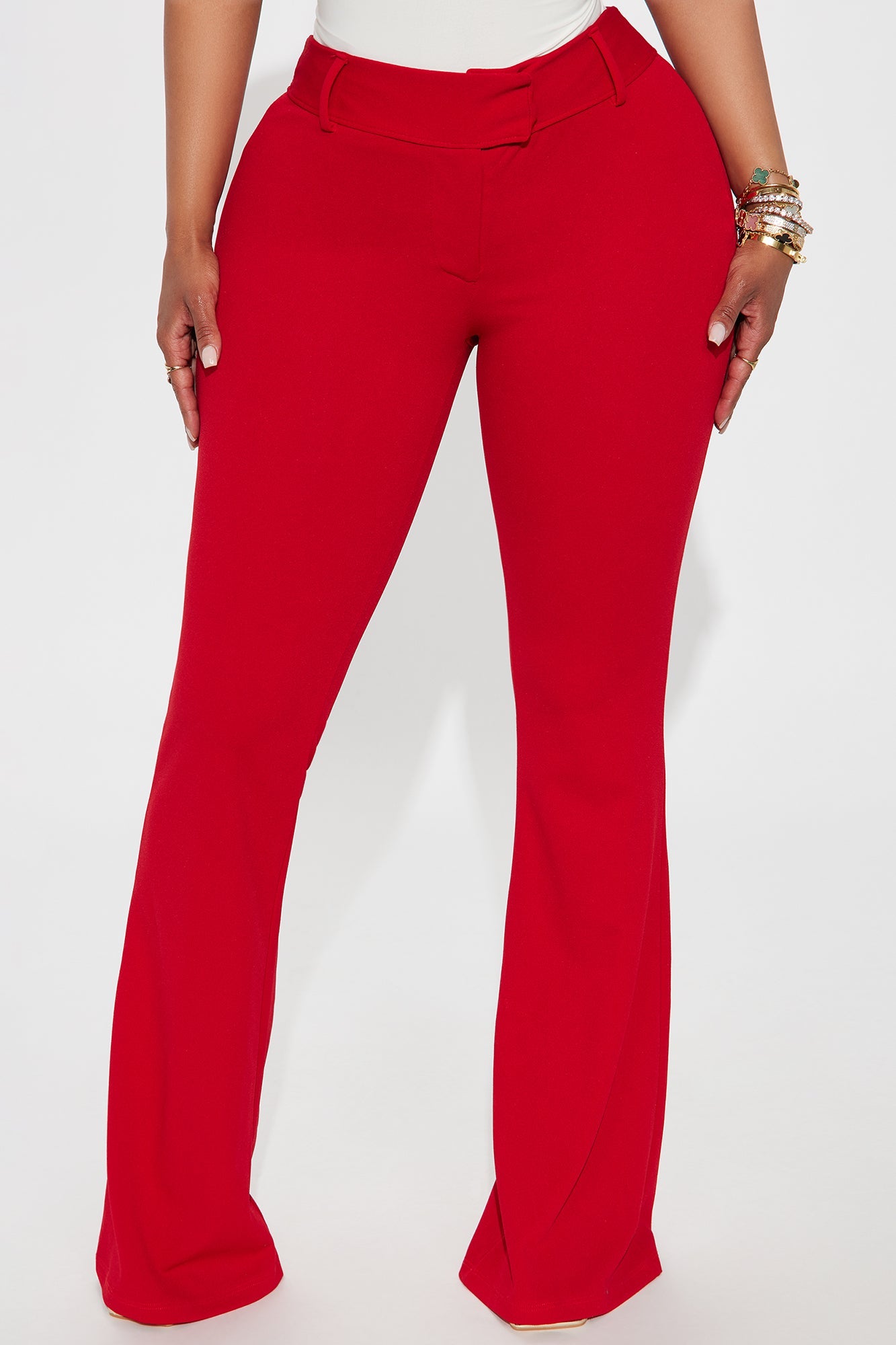 Zulema Crepe Flare Pant - Red
