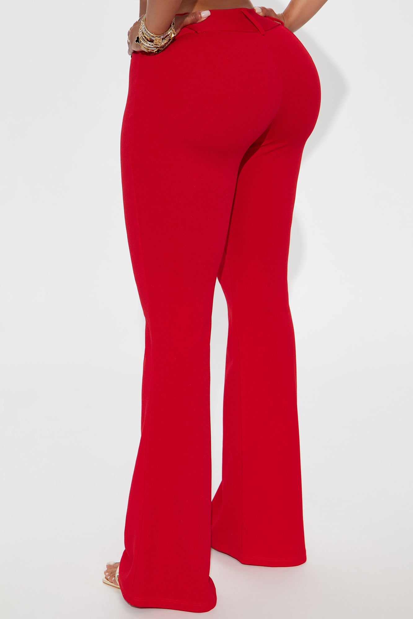Zulema Crepe Flare Pant - Red