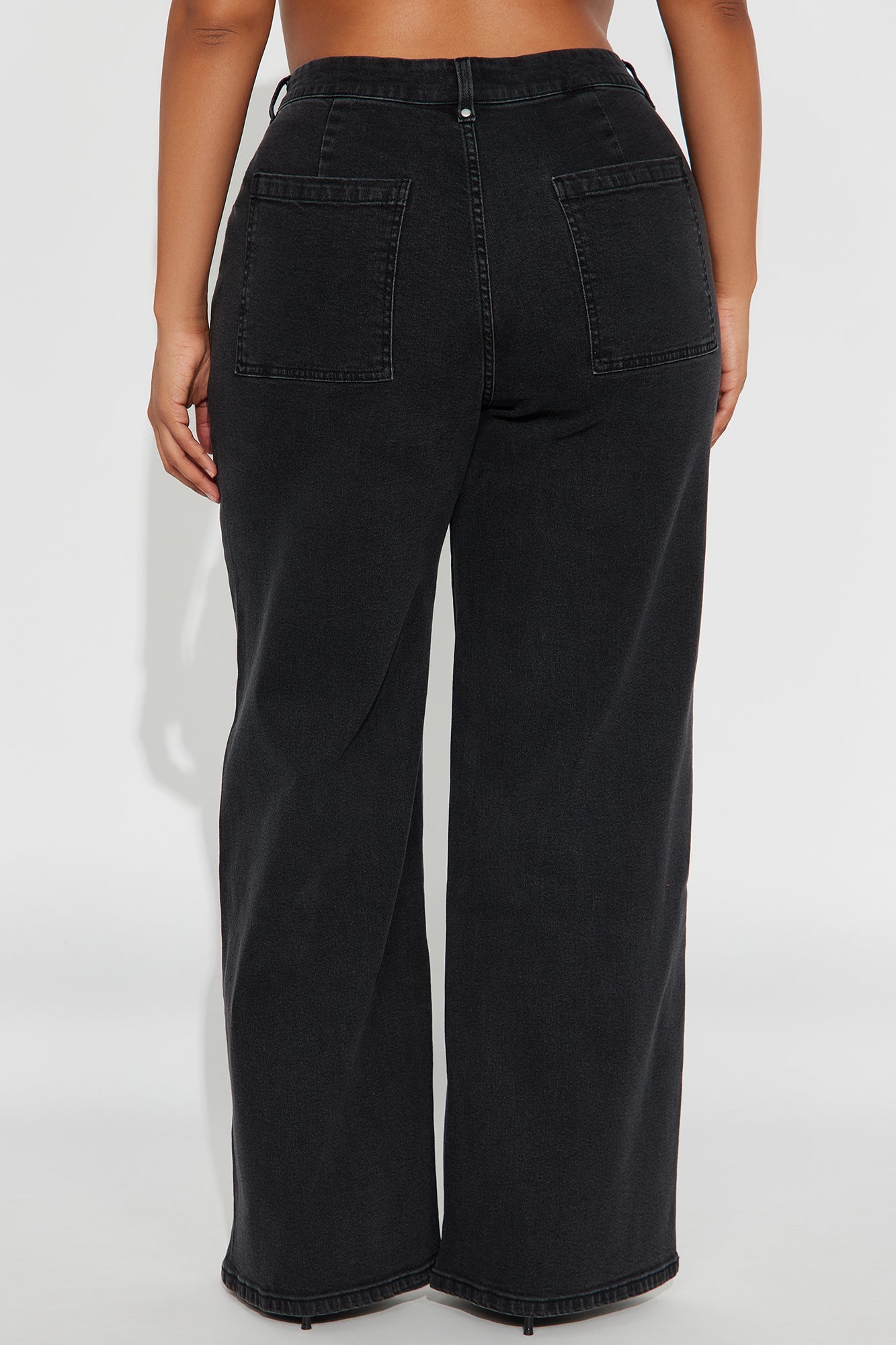 Here We Go Again Wide Leg Jeans - Black Wash