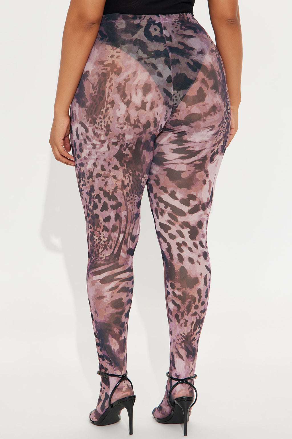 Untamed Leopard Mesh Footed Legging - Brown/combo