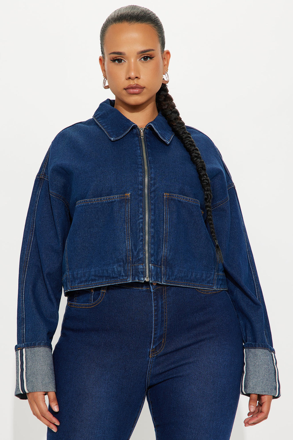 Adrian Cuffed Denim Jacket - Rinse Blue Wash
