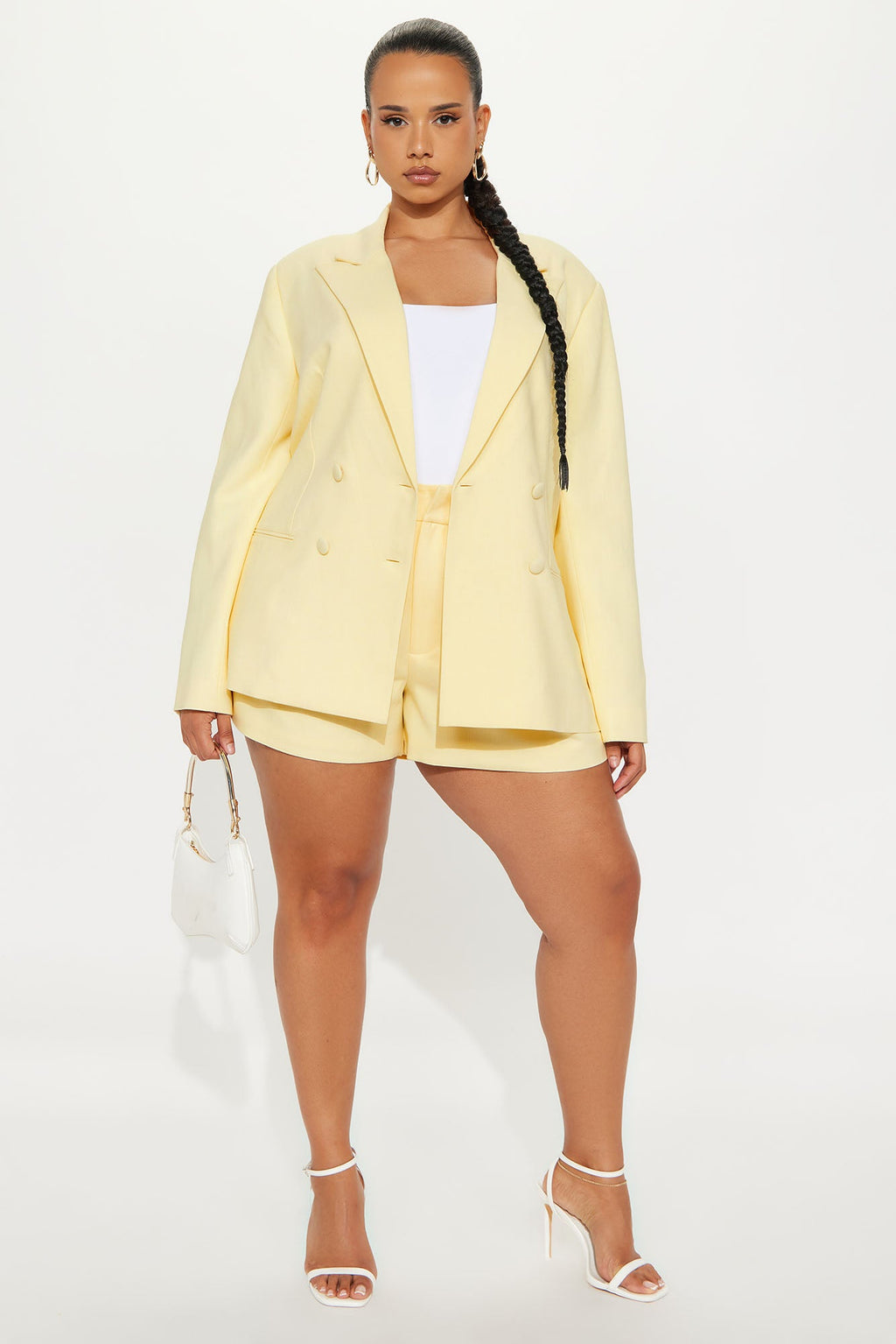 Anya Double Breasted Blazer - Butter Yellow