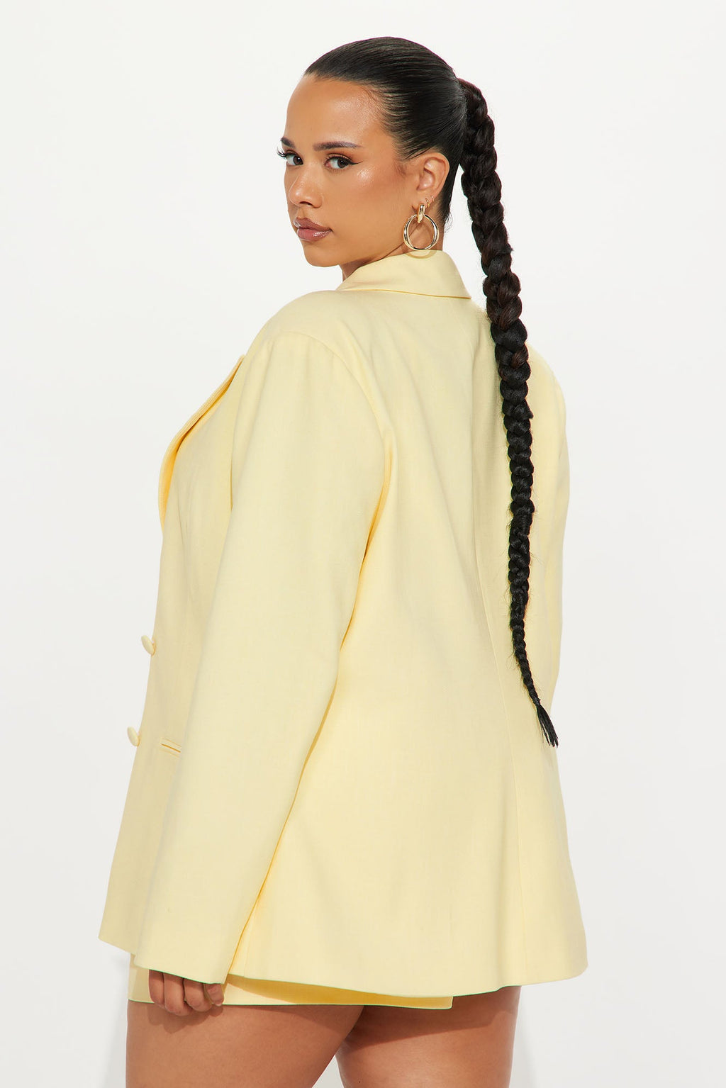 Anya Double Breasted Blazer - Butter Yellow