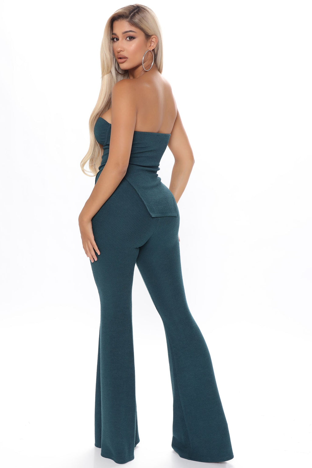 Call My Name Ribbed Pant Set - Hunter