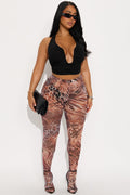 Fierce Attitude Leopard Mesh Footed Legging - Leopard