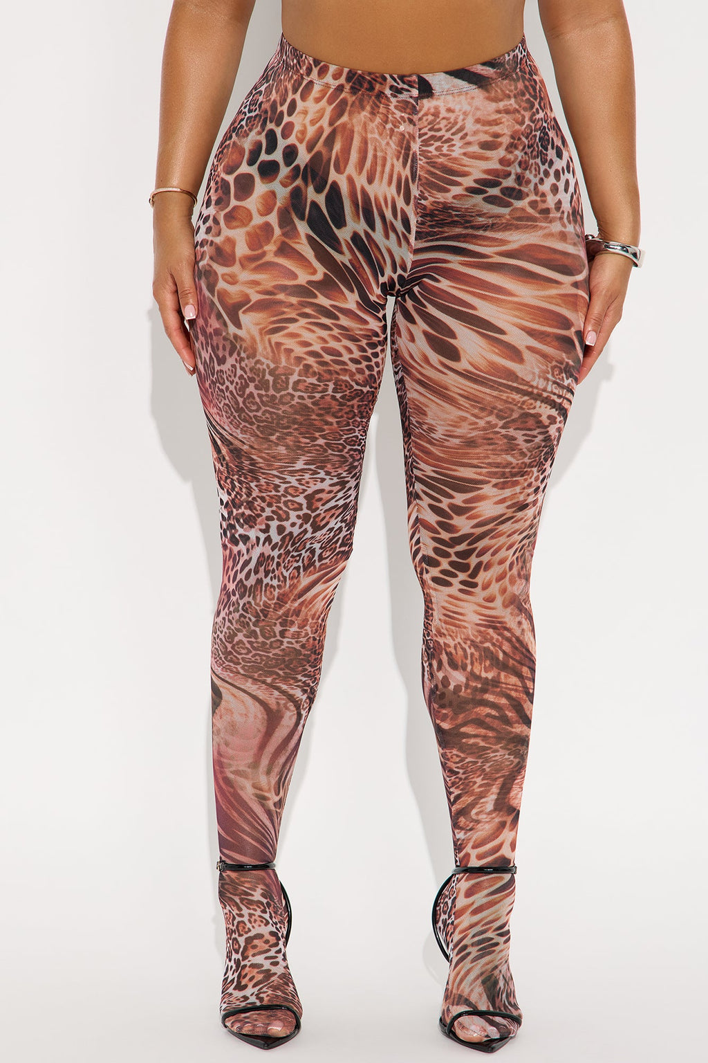 Fierce Attitude Leopard Mesh Footed Legging - Leopard