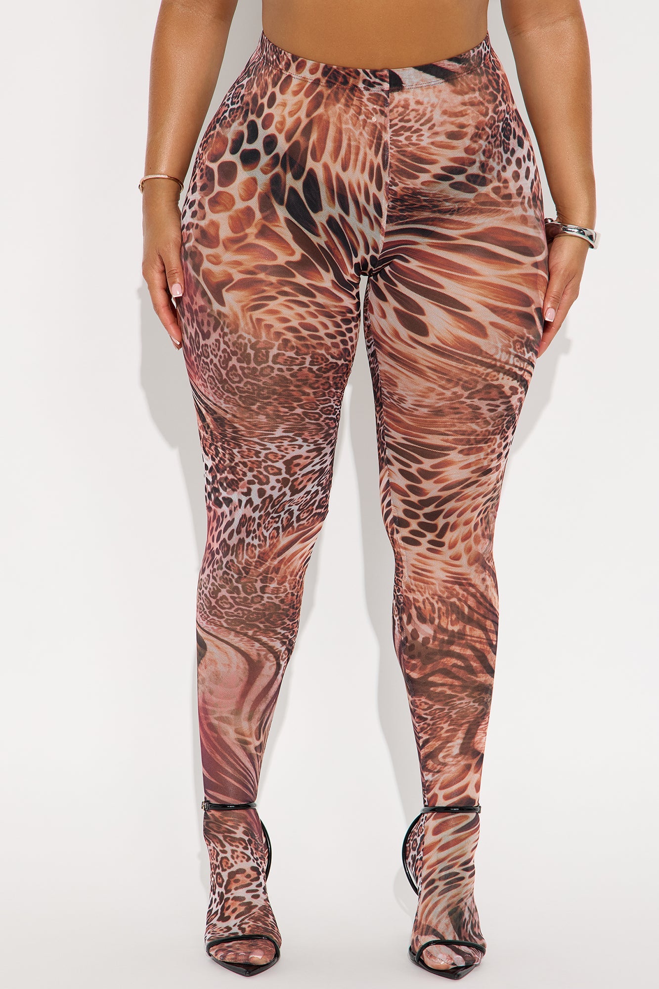 Fierce Attitude Leopard Mesh Footed Legging - Leopard