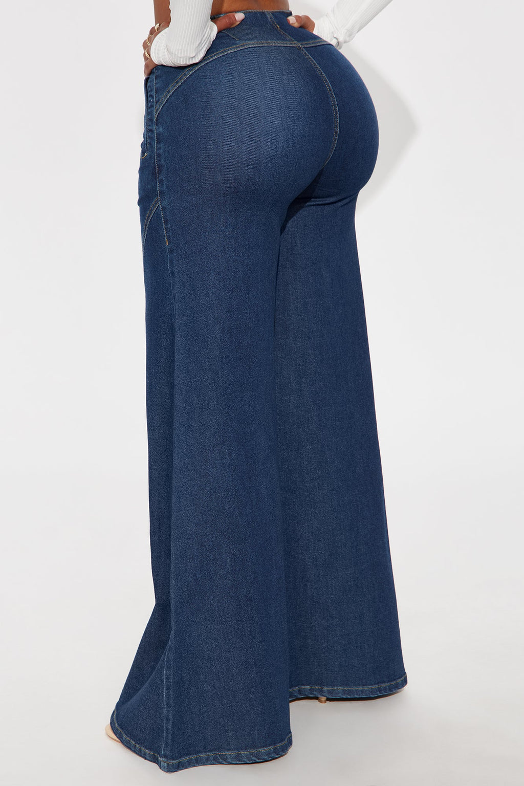 Verinique Mid Rise Wide Leg Denim Jeans - Dark Wash