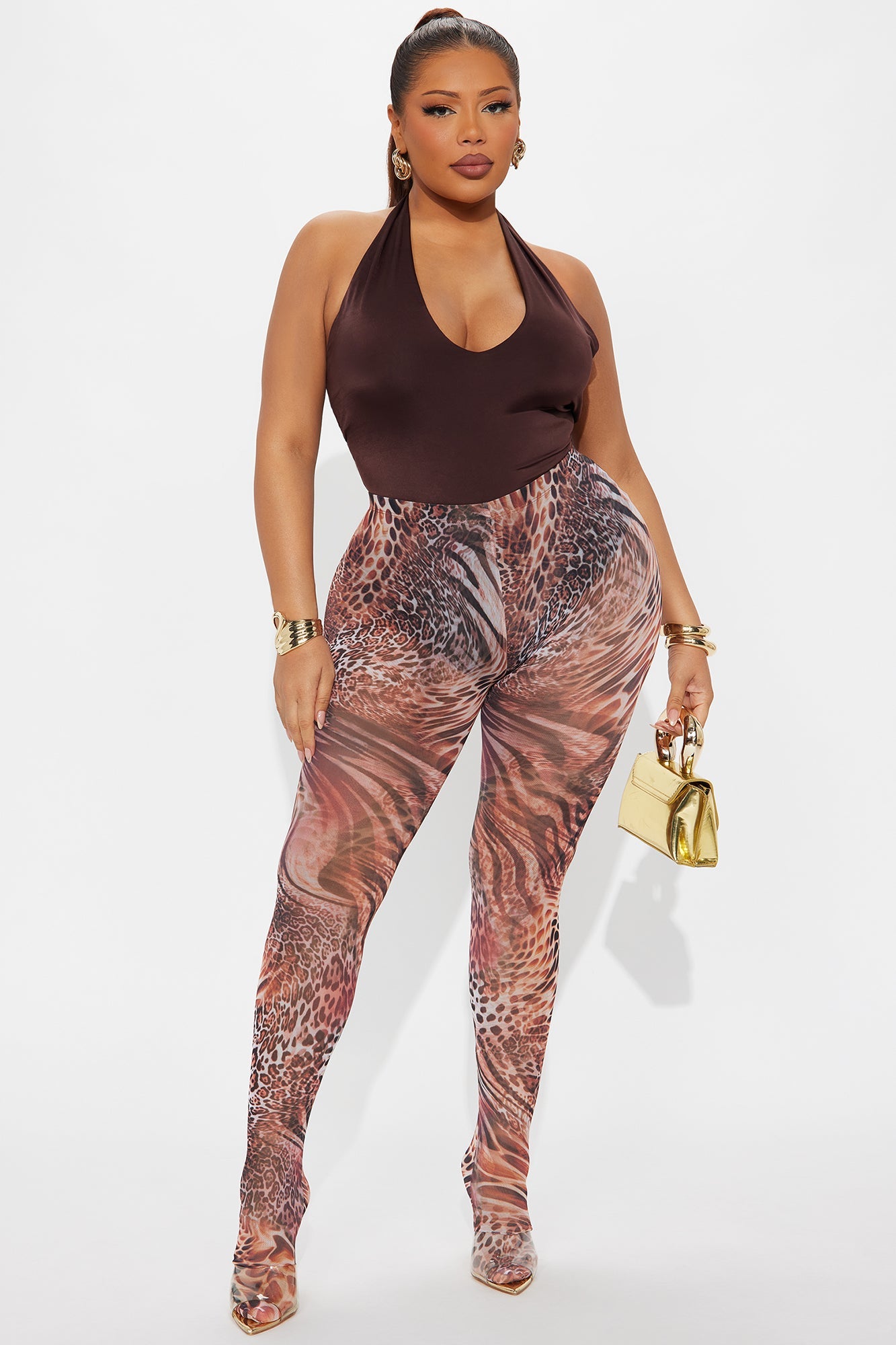 Fierce Attitude Leopard Mesh Footed Legging - Leopard