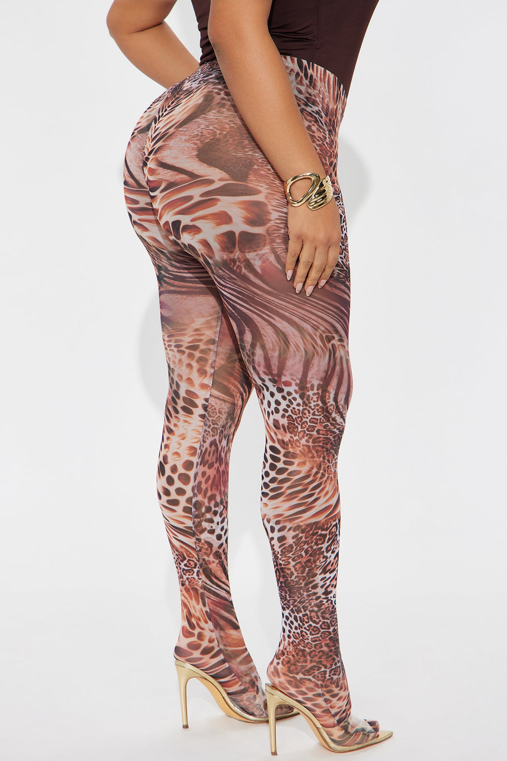 Fierce Attitude Leopard Mesh Footed Legging - Leopard