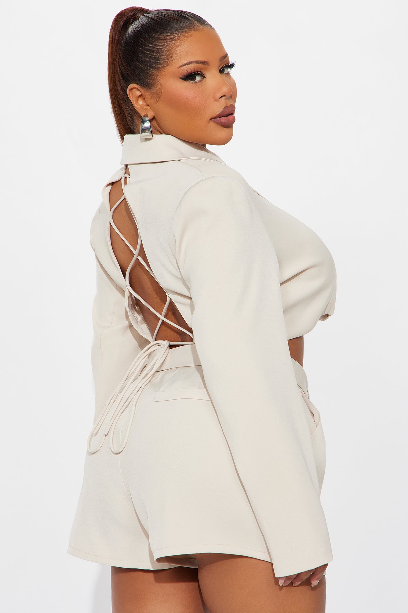 Pretty Business Cropped Blazer - Cream