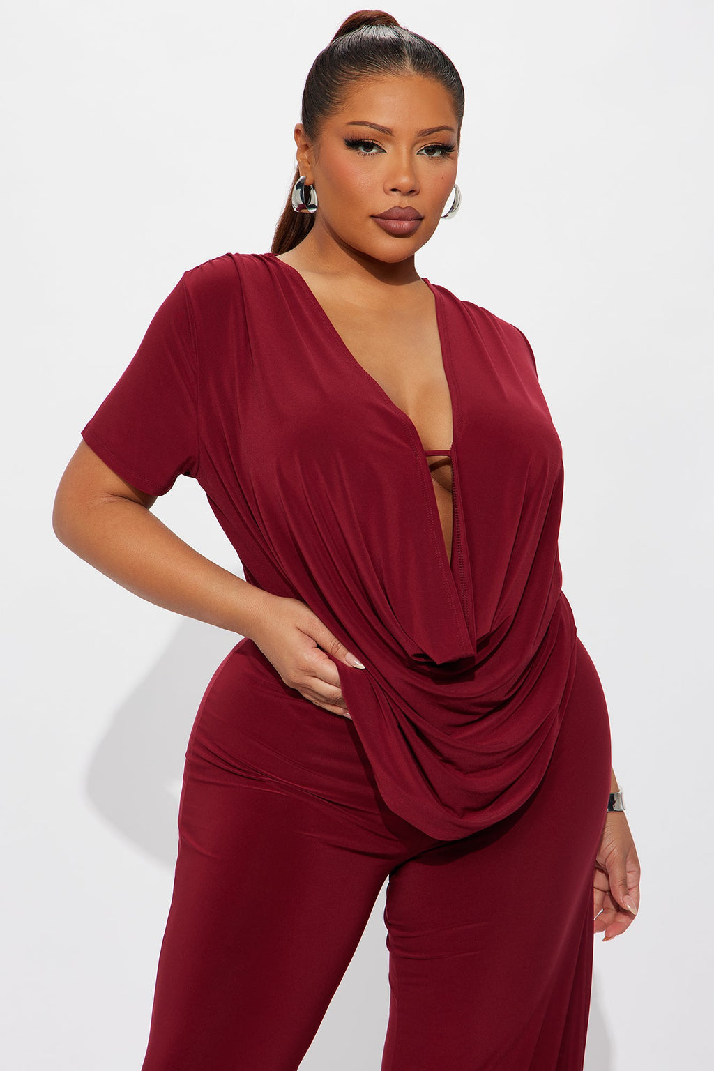 La Rosalinda Pant Set - Burgundy