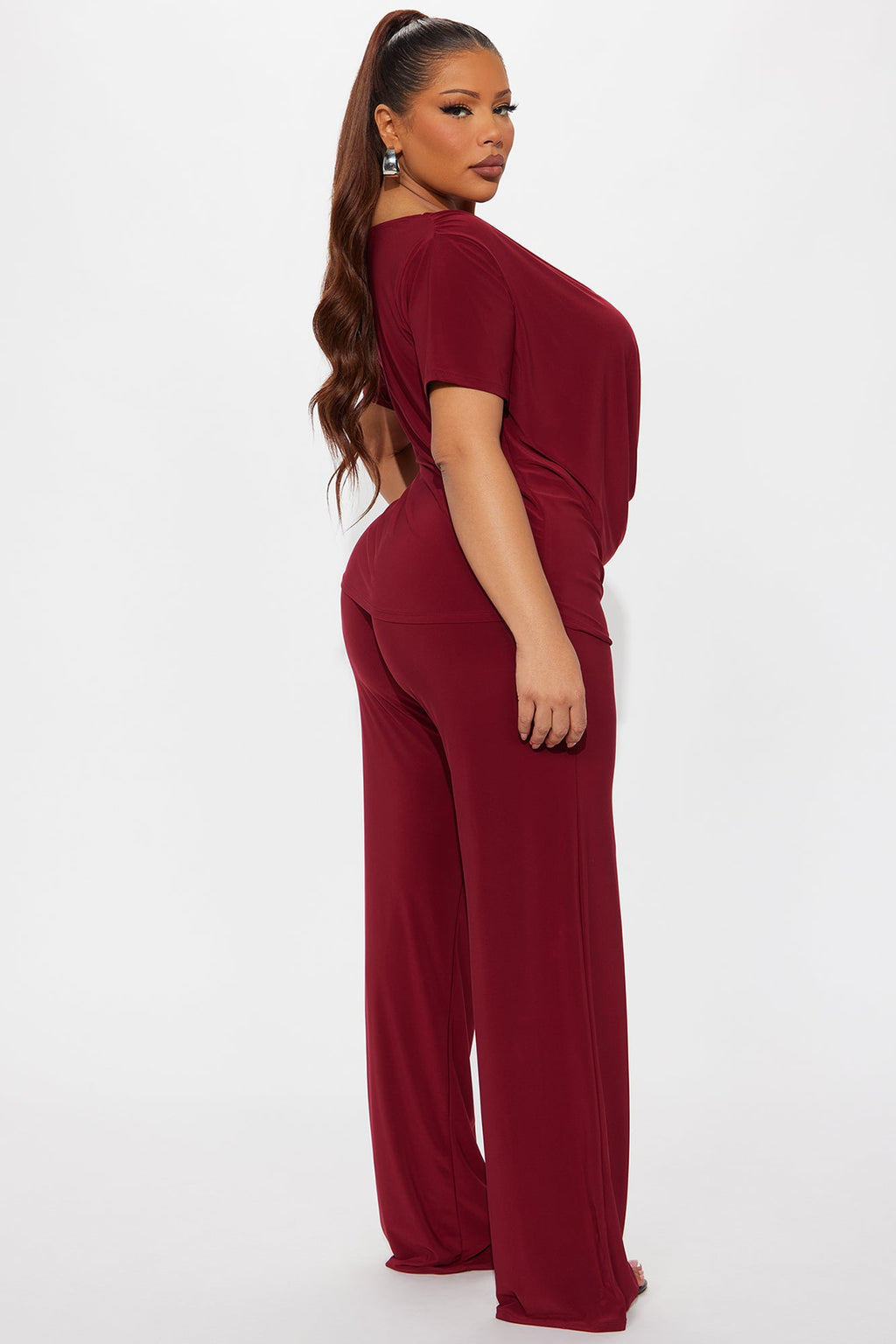 La Rosalinda Pant Set - Burgundy