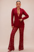 Brandi Lace Pant - Burgundy