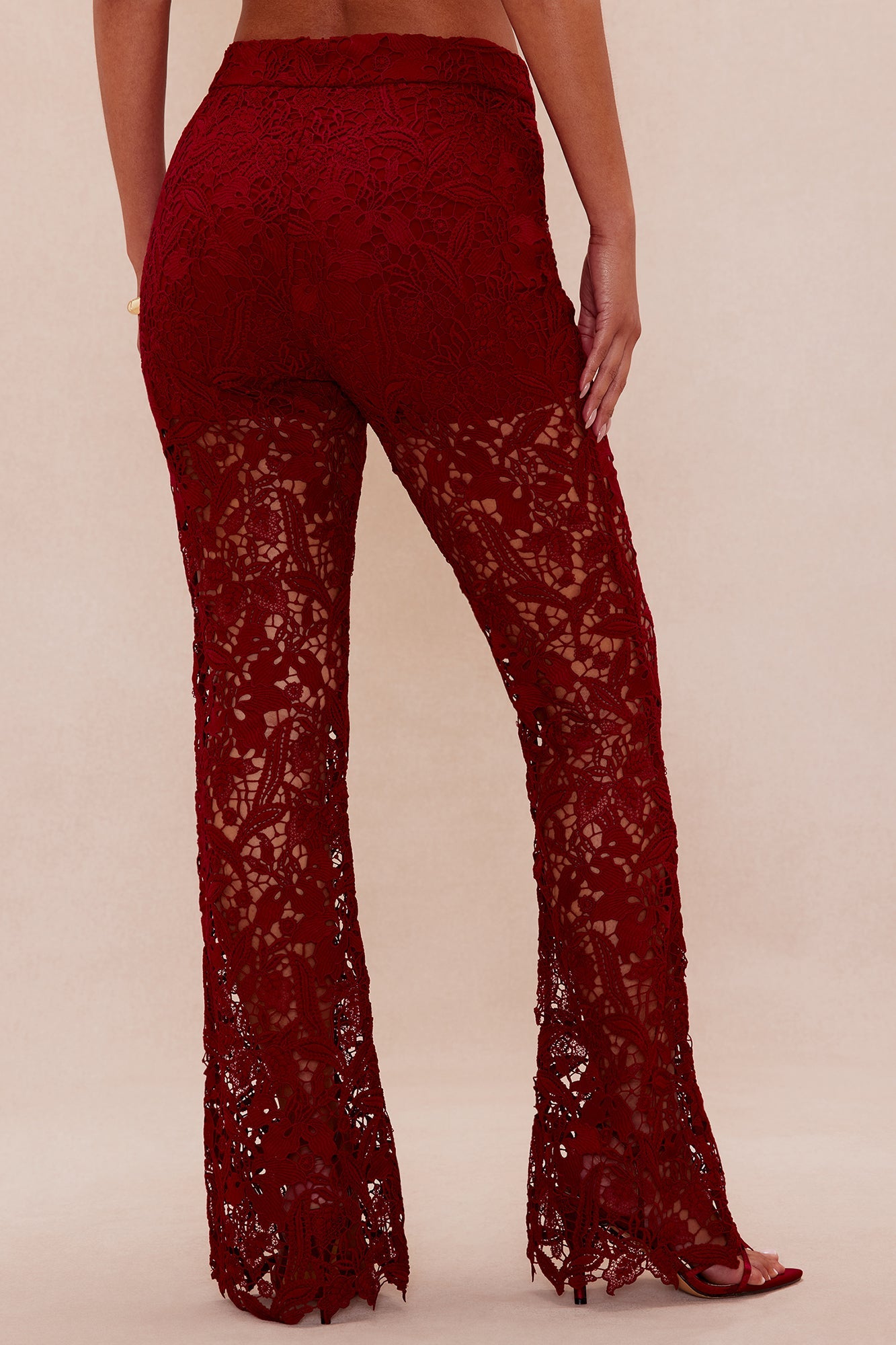 Brandi Lace Pant - Burgundy