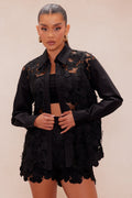 Iris Embroidered Shirt - Black