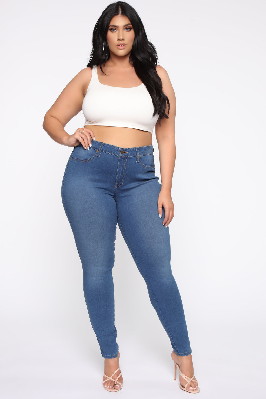 Flex Game Strong Mid Rise Skinny Jeans - Medium Blue Wash