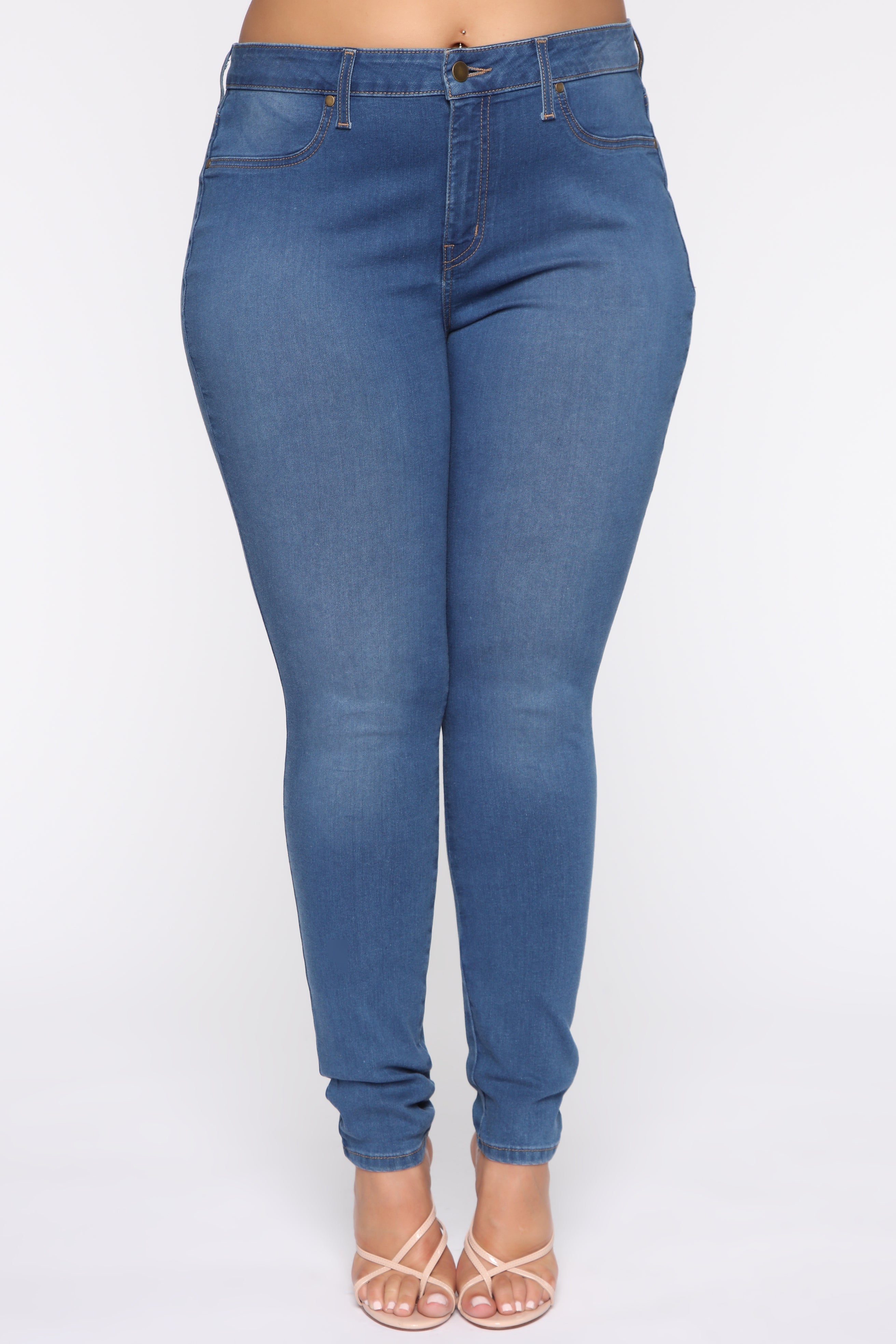 Flex Game Strong Mid Rise Skinny Jeans - Medium Blue Wash