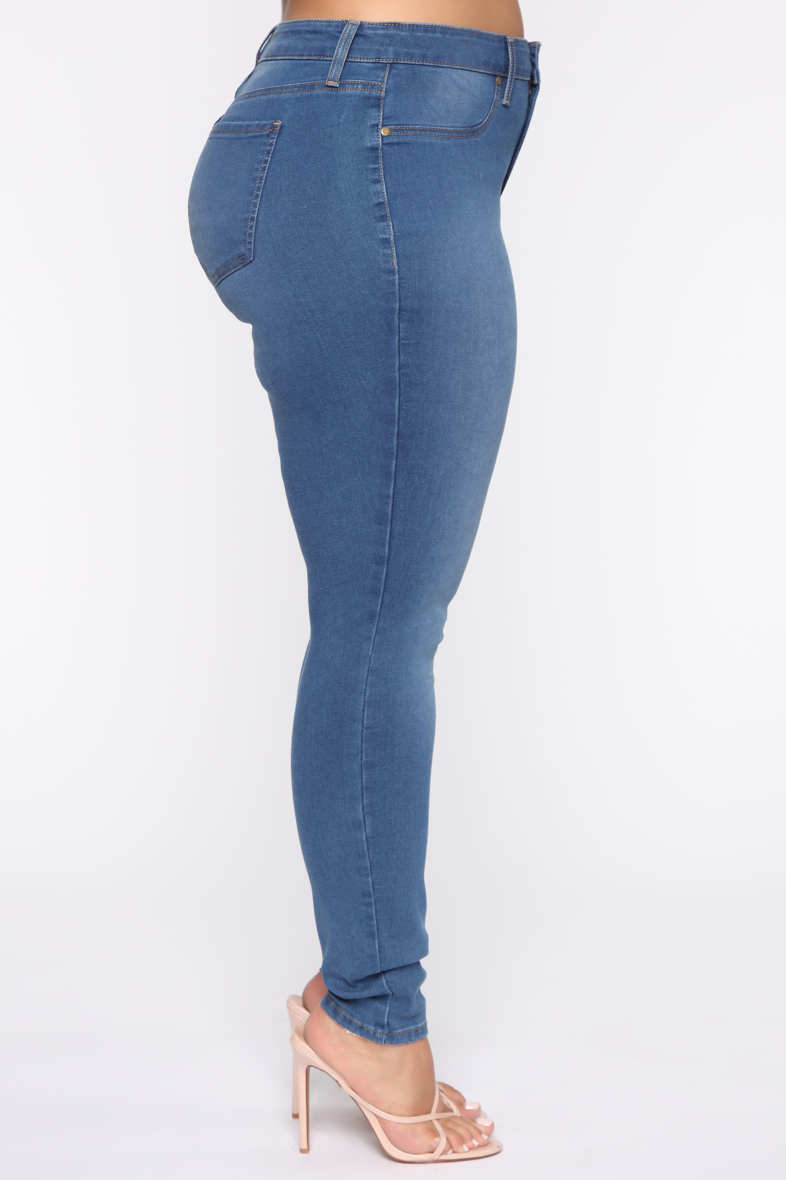 Flex Game Strong Mid Rise Skinny Jeans - Medium Blue Wash