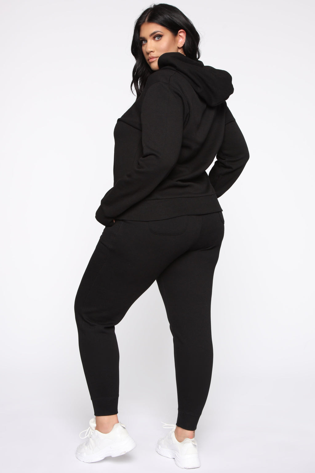 Relaxed Vibe Solid Hoodie - Black