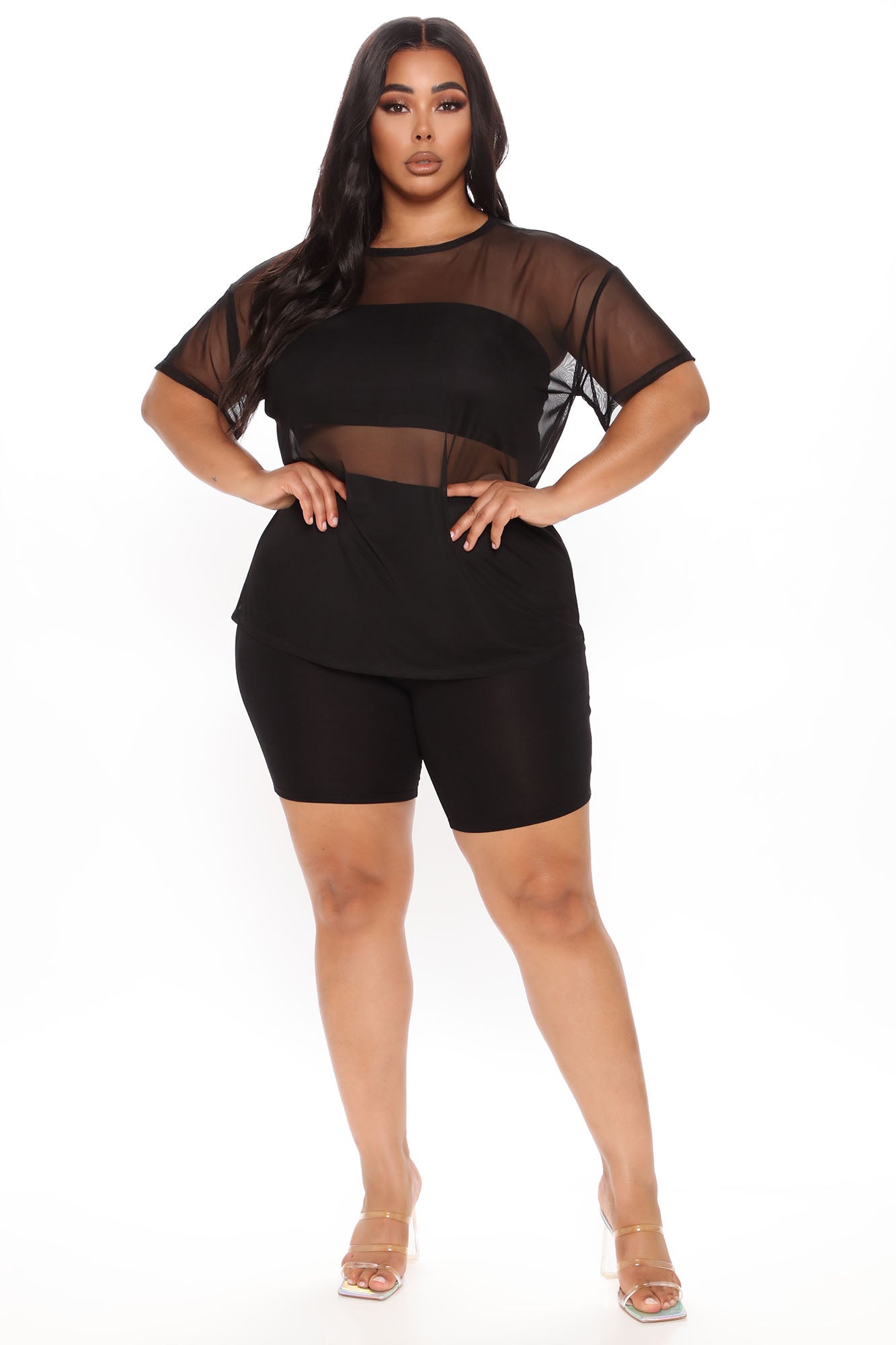 Nice And Clear 3 Piece Biker Short Set - Black