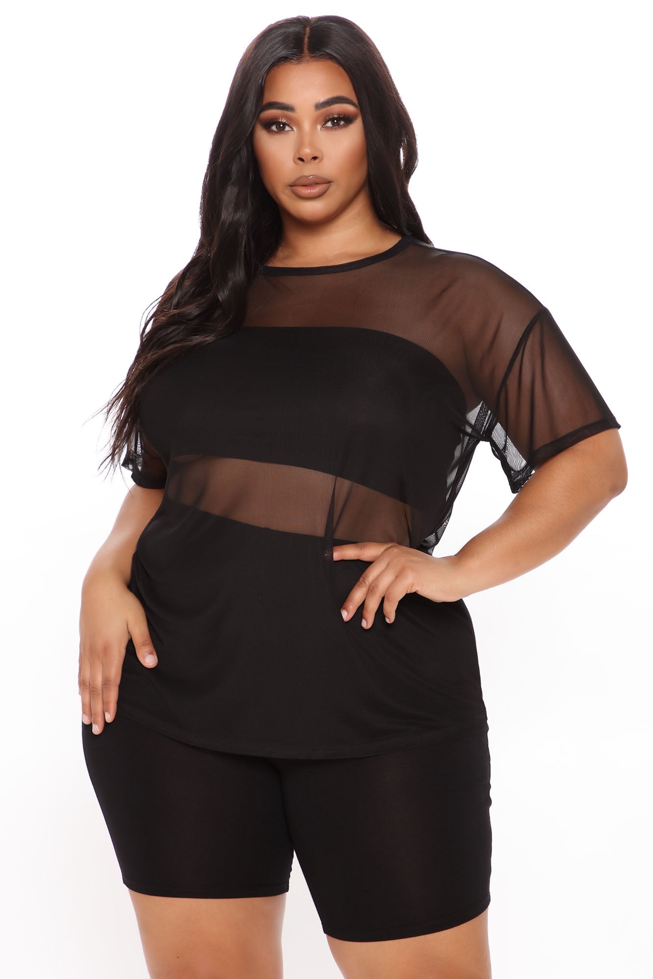 Nice And Clear 3 Piece Biker Short Set - Black