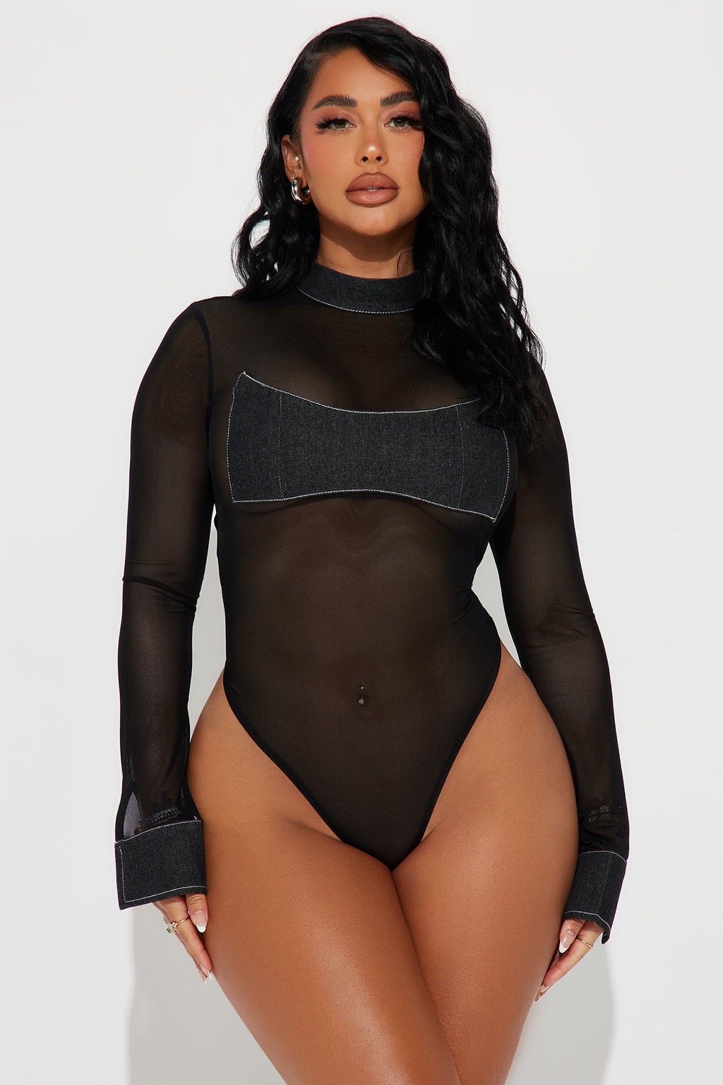 Daunting Denim Skirt Set - Black